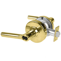 Schlage ND80BD-BRW Broadway lever storeroom lock, bright brass 605 finish, SFIC less core cylindrical lock