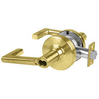 Schlage ND80BD-LON-606 storeroom cylindrical lockset, satin brass, Longitude lever with SFIC prep less core