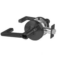 Schlage ND80BD-LON-622 storeroom cylindrical lock, matte black Longitude lever with round rose and latch