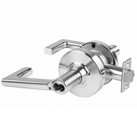 Schlage ND80JD-LON storeroom cylindrical lock, 625 satin chrome, Longitude lever, FSIC less core