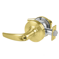 Schlage ND80PD-ATH storeroom cylindrical lock, Athens lever, satin brass 606 finish with keyed cylinder