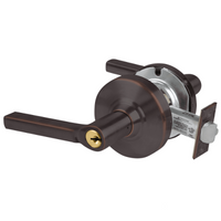 Schlage ND80PD-LAT 643E storeroom cylindrical lock with Latitude lever, dark bronze finish, keyed cylinder
