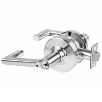 Schlage ND80PD-LON-625 storeroom cylindrical lock, satin chrome, Longitude lever with keyed cylinder