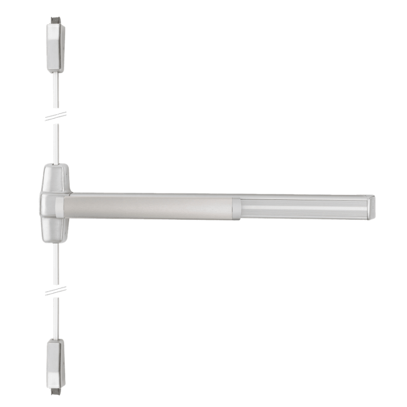 Von Duprin 9927EO-F-626 Fire-rated Surface Vertical Rod Exit Bar, 84" Door Height, Exit Only, Less trim, Satin Chrome
