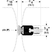 Pemko 300DP Meeting Stile Gasketing-Weatherstripping - 29/32" Width, 3/8" Height, Clear Anodized Aluminum