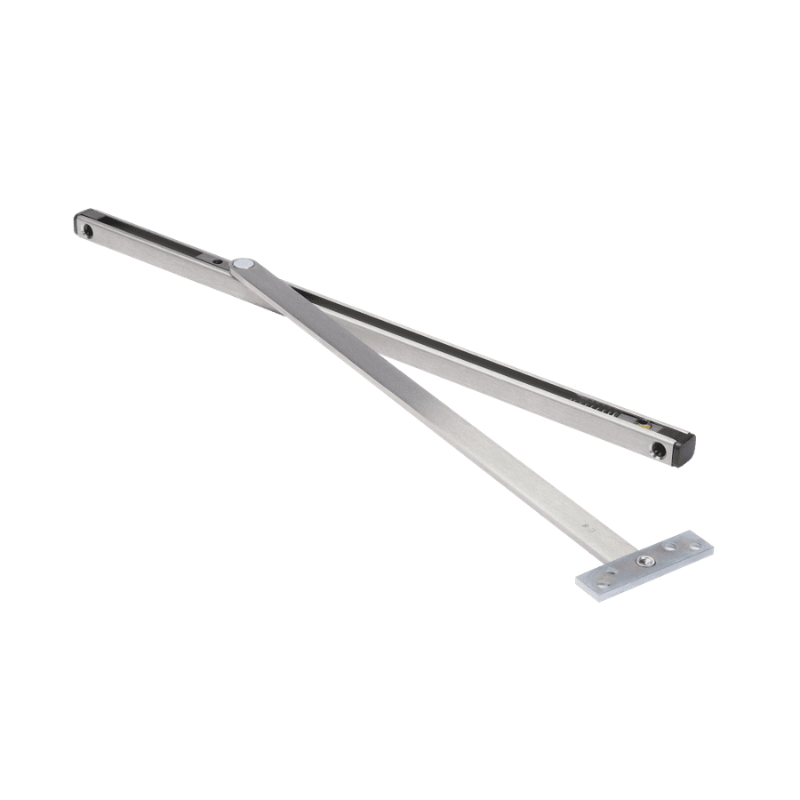Rixson 10-146-630 Overhead Door Stop Surface Mounted, Multi Function, Dr Width Use Butts or Pivots, 18-24 Inch, Max 110 Deg, 1-3/4 Inch Tk Dr, Non Handed, US32D Satin Stainless Steel