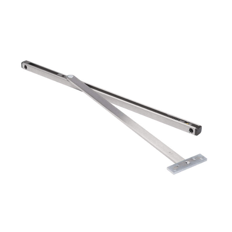 Rixson 10-246-630 Overhead Door Stop Surface Mounted, Multi Function, Dr Width Use Butts or Pivots, 24 1/6-30 Inch, Max 110 Deg, 1-3/4 Inch Tk Dr, Non Handed, US32D Satin Stainless Steel Finish