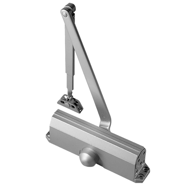 Norton 1603BC-689 Door Closer, Surface Mounted, Size 3, Back Check, Tri Mounted, Pull Side, Regular, Non Handed, Aluminum
