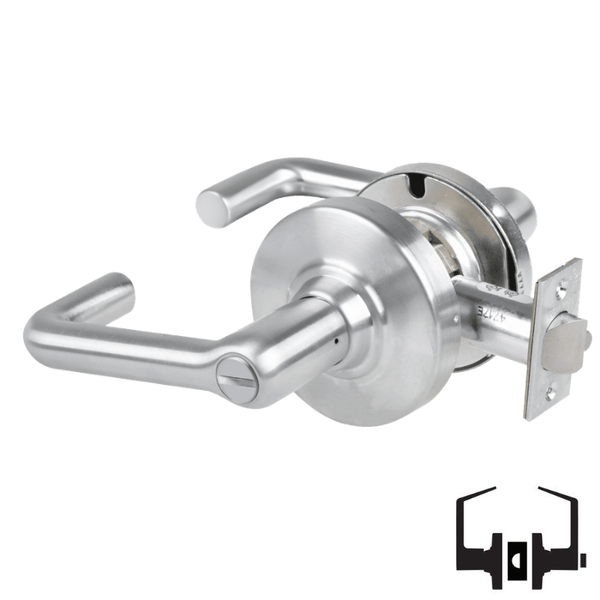 Schlage ND40S-TLR Cylindrical Privacy Lockset, Tubular Lever, Non-Keyed, Grade 1