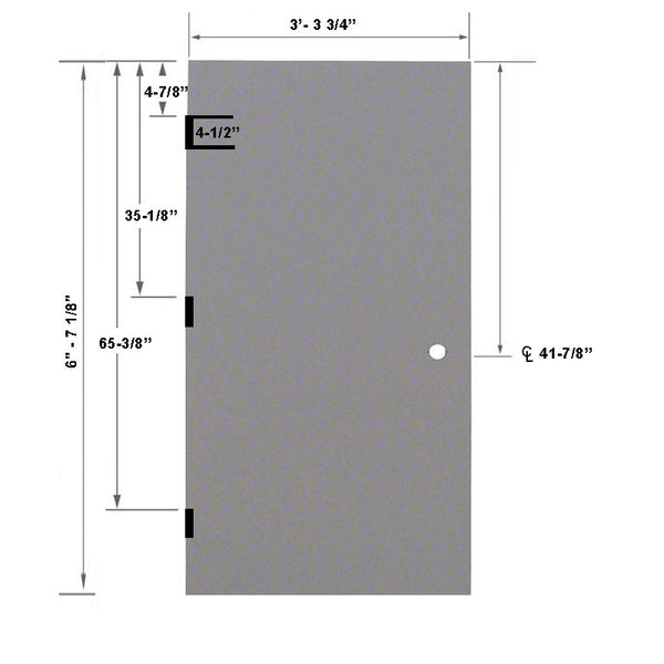 3-4 x 6-8 18 Gauge Steel Stiffened Rib Rockwool Core - 161 Prep Cylindrical Lock