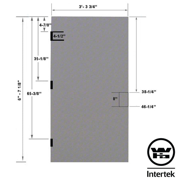 Fire Rated 3-4 x 6-8 18 Gauge Honeycomb Core - 86E 8" Mortise Lock Prep