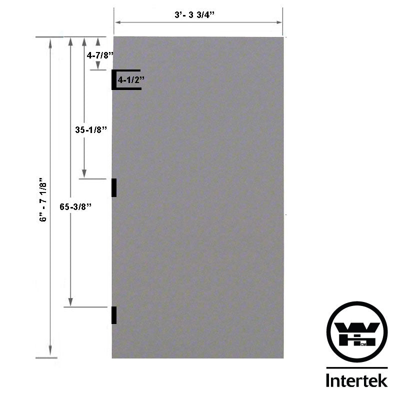 Fire Rated 3-4 x 6-8 18 Gauge Honeycomb Core - FBA/RP Re-enforced Panic Bar