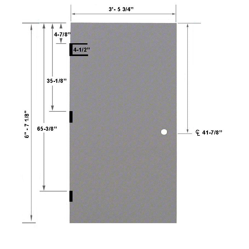 3-6 x 6-8 18 Gauge Steel Stiffened Rib Rockwool Core - 161 Prep Cylindrical Lock