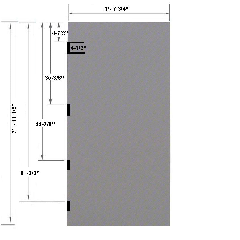 Fire Rated 3-8 x 8-0 18 Gauge Polystyrene Core - FBA/RP Re-enforced Panic Bar