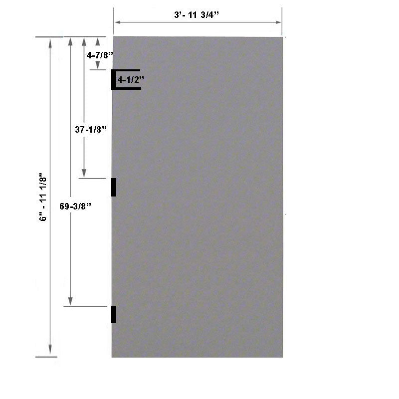 4-0 x 7-0 18 Gauge Steel Stiffened Rib Rockwool Core - FBA/RP Re-enforced Panic Bar