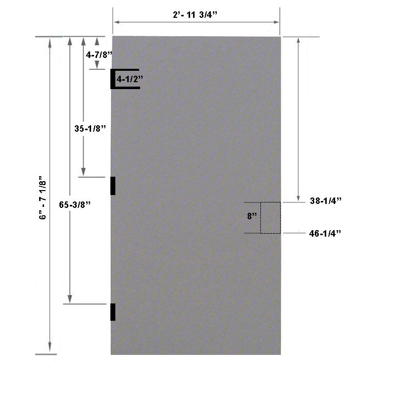 3-0 x 6-8 18 Gauge Honeycomb Core - 161 Prep Cylindrical Lock