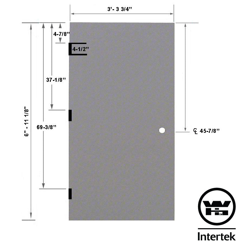 Fire Rated 3-4 x 7-0 18 Gauge Honeycomb Core - 161 Prep Cylindrical Lock