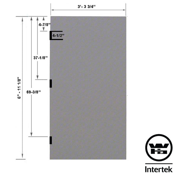 Fire Rated 3-4 x 7-0 18 Gauge Polystyrene Core - FBA/RP Re-enforced Panic Bar