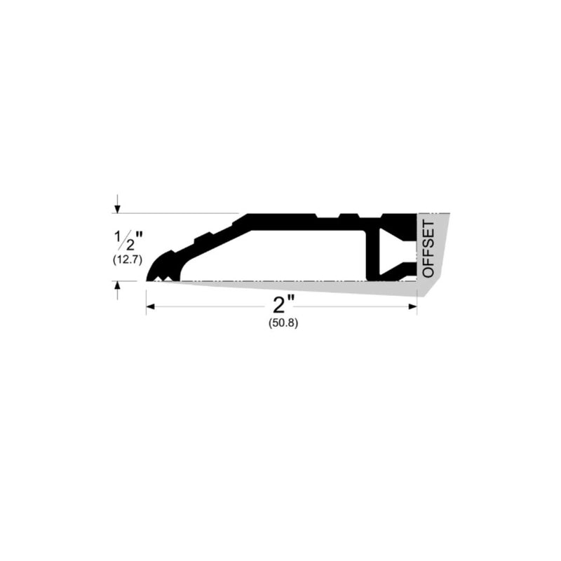 Pemko 252B Half Saddle Threshold - 2" Width, 1/2" Height, Mill Finish Extruded Bronze