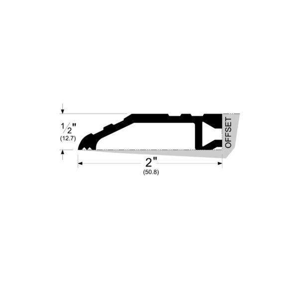 Pemko 252B Half Saddle Threshold - 2" Width, 1/2" Height, Mill Finish Extruded Bronze