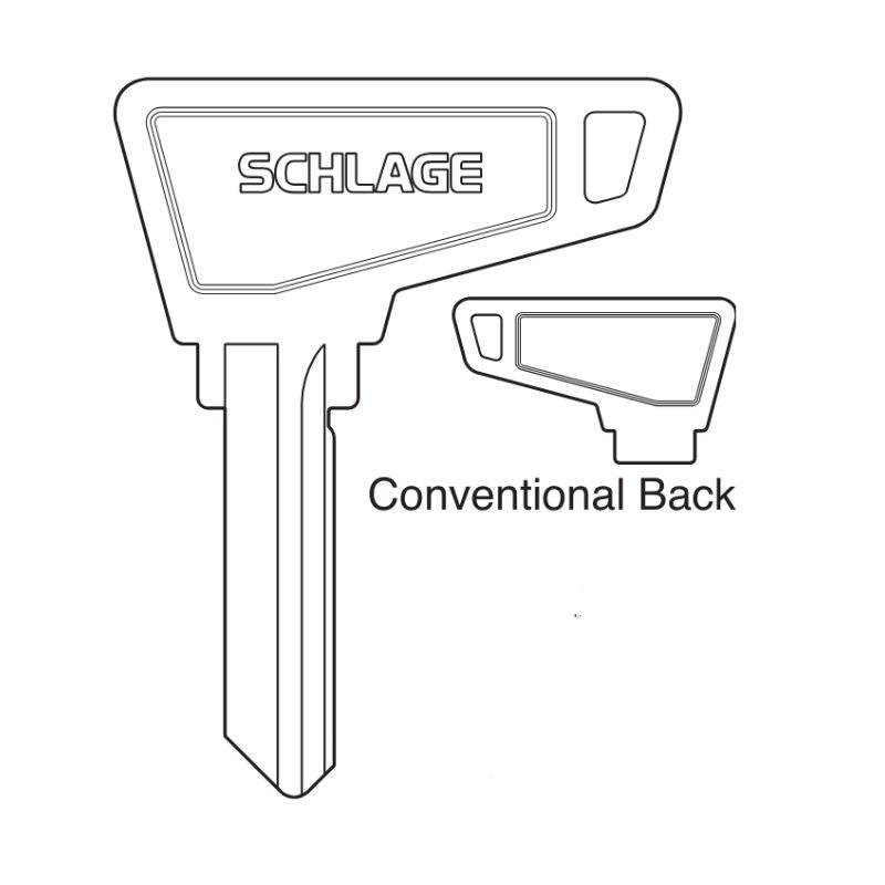 Schlage 35-143-C Key Blank, Access Bow, Embossed Both Sides, C Keyway