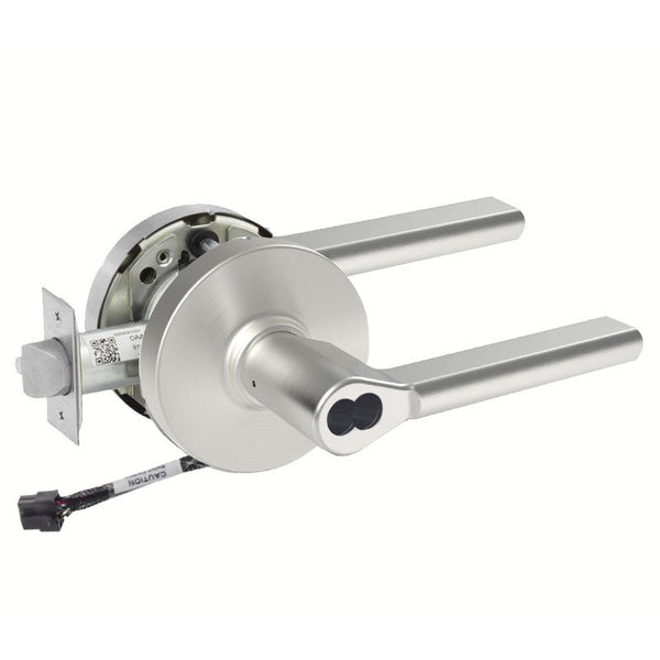 Sargent 70-RX-10XG05-LMD-24V US26D satin chrome cylindrical lever lock, Request to Exit, SFIC less core