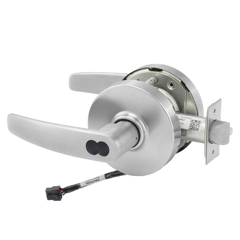 Sargent 70-RX-10XG37-LB-12V US26D satin chrome cylindrical classroom lock, request-to-exit, SFIC less core