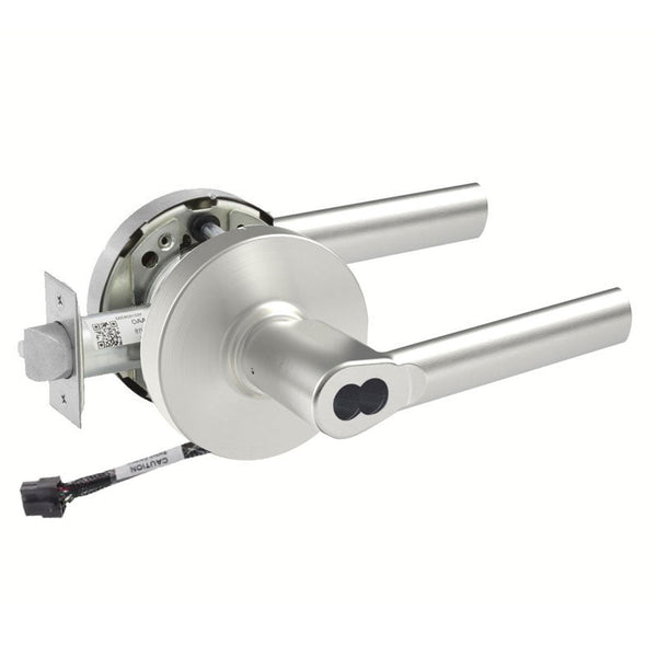 Sargent 70-RX-10XG37-LMB-24V US26D satin chrome classroom cylindrical lock, request to exit, SFIC less core