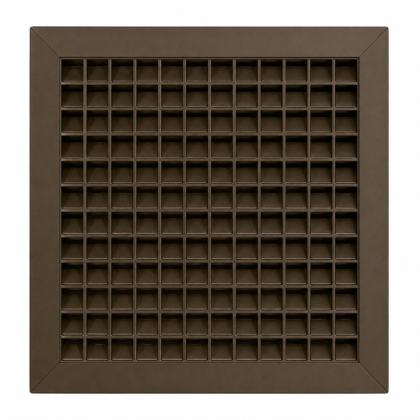 Air Louvers 1900ASG-12x12-BZ Fire-Rated Security Door Louver Adjustable with Security Grille Mineral Bronze Material