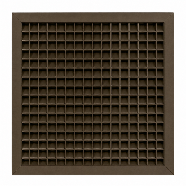 Air Louvers 1900ASG 24x24-BZ Door Louver Fire-Rated Adjustable with Security Grille Mineral Bronze Material