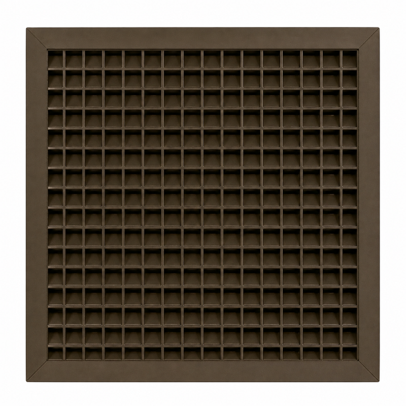 Air Louvers 1900ASG 24x24-BZ Door Louver Fire-Rated Adjustable with Security Grille Mineral Bronze Material