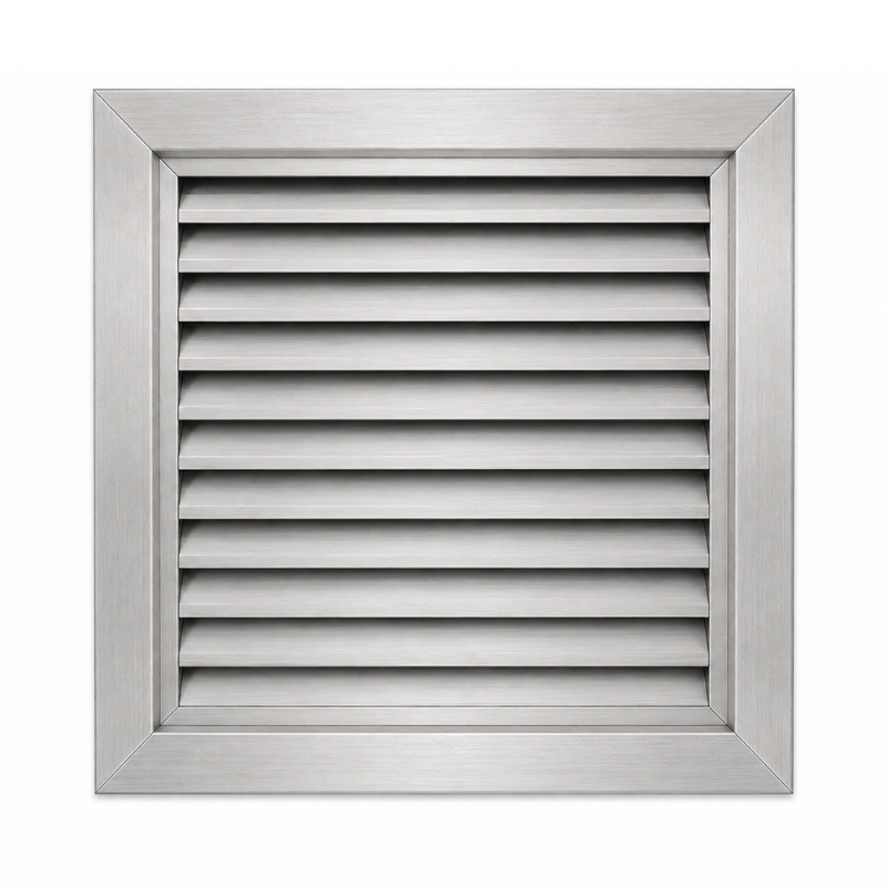 Air Louvers 800A1-SS Metal Door Louver with Inverted "Y" Blades Self-attaching, 20 gauge stainless steel, #4 finish