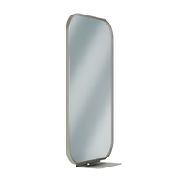 Bradley 7B1-2018300 Elvari Series frameless mirror with shelf, brushed stainless, 18"W x 30"H