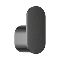 Bradley 9B1-110000-BB Elvari single robe hook, brushed black finish with rounded rectangular face