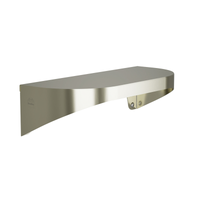 Bradley 7B2-0051200 Elvari Series stainless steel wall shelf, 5"x12", radiused sides, brushed finish