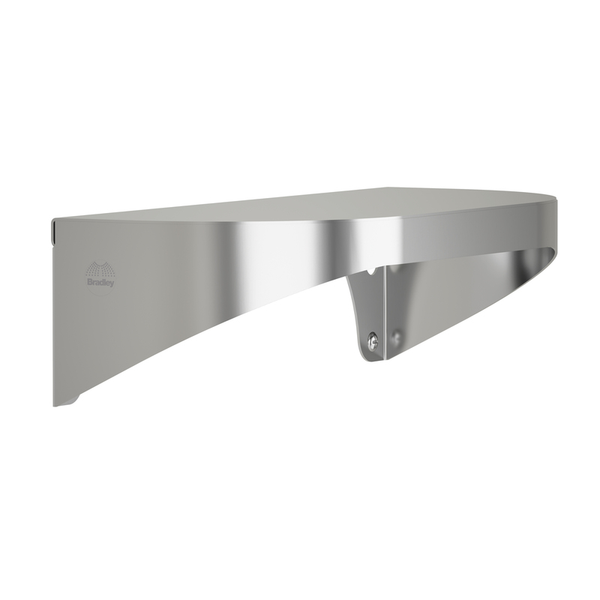 Bradley Elvari Series 7B2-0051200 stainless steel wall shelf, 5" x 12", radiused sides
