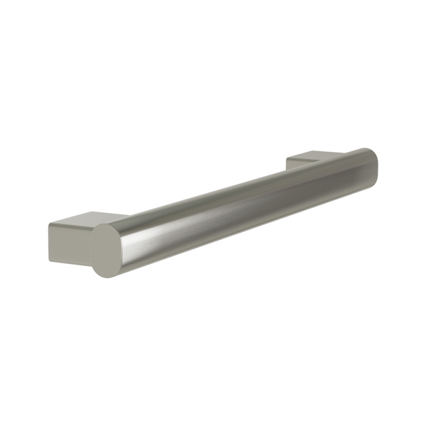 Bradley 8B1-0011800 Elvari Series 18 inch oval grab bar in brushed stainless steel with square mounting flanges