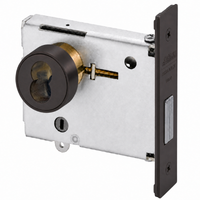 Corbin Russwin DL4113-CL6-US10B single cylinder mortise deadlock, dark bronze faceplate and LFIC less core