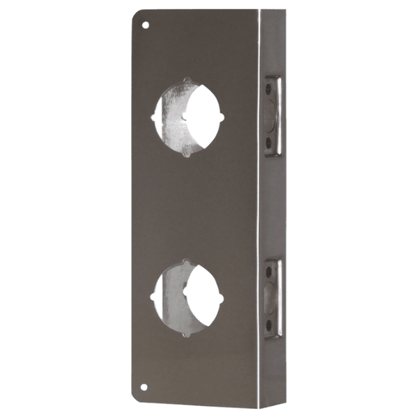 Don Jo 258-S-CW satin stainless steel wrap around plate for double locks, deadbolt and cylindrical lock