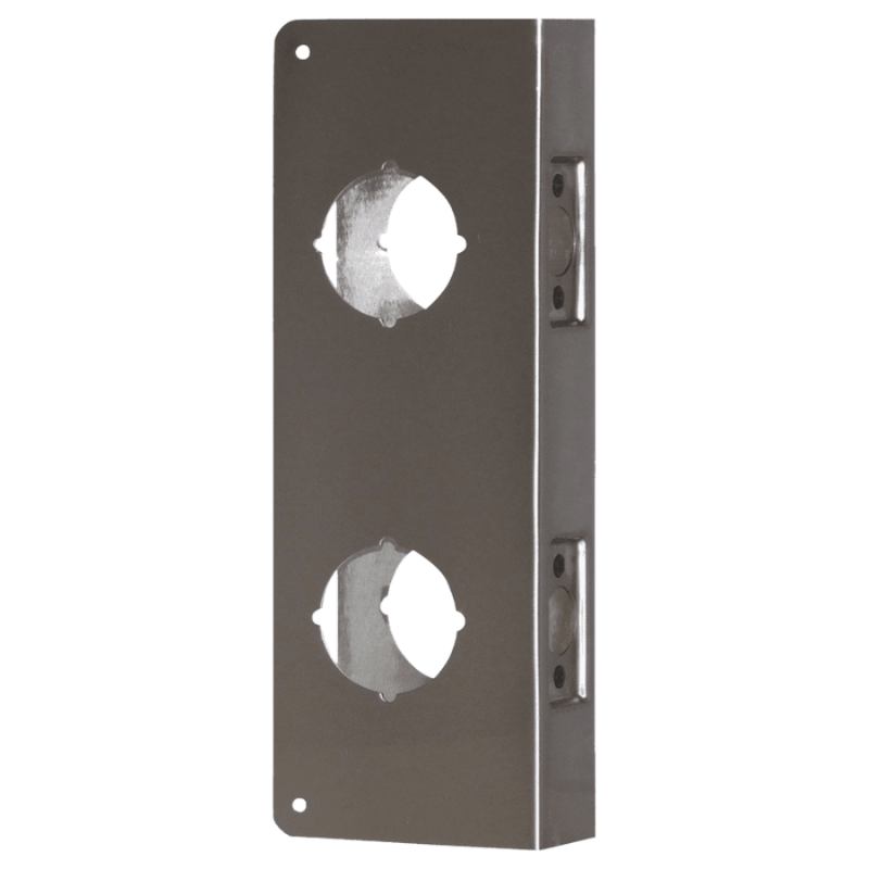 Don Jo 258-S-CW satin stainless steel wrap around plate for double locks, deadbolt and cylindrical lock