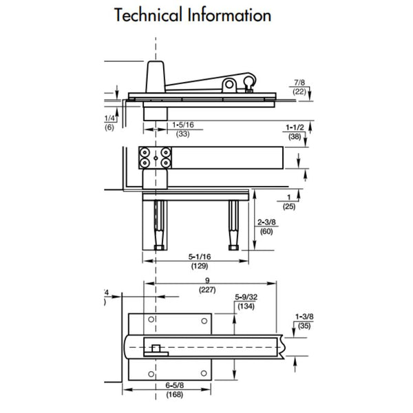 Rixson H117-3/4 Center Hung Pivot for 2" Thick Doors or Greater, Includes H340 Top Pivot