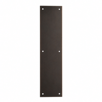 Ives 8200 4" x 16" push plate in US10B oil-rubbed bronze finish with beveled edges and mounting holes