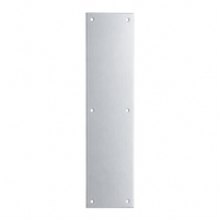 Ives 8200 4" x 16" push plate in US26D satin chrome finish with beveled edges and mounting holes