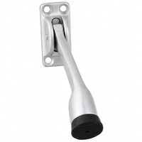 Ives FS452-4 US28 aluminum 4" kick down door holder with black rubber tip and wall plate
