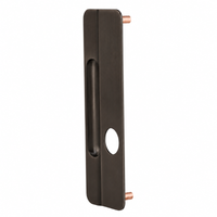 IVES LG11 SP313 lock guard for aluminum doors, 3" x 9 1/2", 13 gauge, dark bronze finish with cylinder cutout