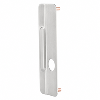 IVES LG11 US32D satin stainless steel lock guard for aluminum doors, 3" x 9-1/2", cylinder hole and studs