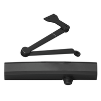 LCN 1450-HEDA-693 black surface mounted door closer, extra duty hold open double lever arm, push side
