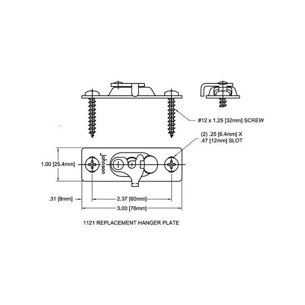 LE Johnson 1121 Hanger Bracket Door Plate Drawing