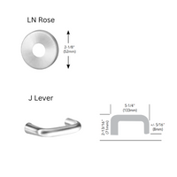 Sargent 8204-LNJ-26D Storeroom or Closet Function Mortise Lock, LA Keyway, LN Rose, J Lever, Satin Chrome