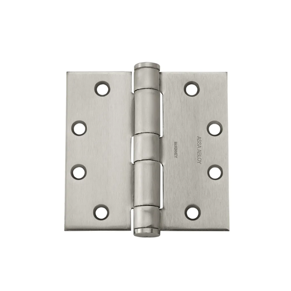 McKinney TCA3386-4-1/2x4-1/2-US32D Full Mortise Heavy Weight Concealed Bearing Five Knuckle Hinge, Satin Stainless Steel Finish